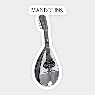 Medieval string instrument mandolins Sticker